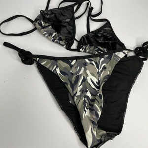 Save‎ The Queen Camo Faux Leather Bikini